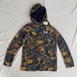 Under Armour Boys Hoodie M Gray & Orange Graphics NWT